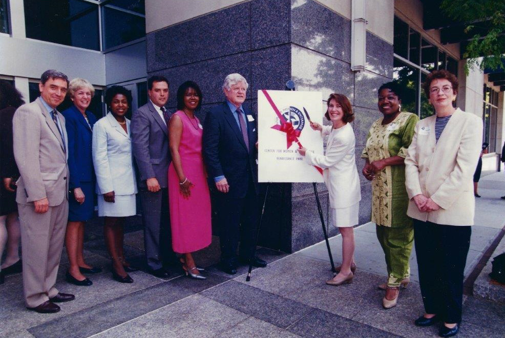 Richard Freeland, President of Northeastern University; Gail long, Bank of Boston; Michele Courton Brown, Bank of Boston; Steve Charlip, CWE attorney with Choate, Hall and Stewart; Diane Wilkerson, State Senator; Ted Kennedy; Gloria Fox, State Rep; Elaine Guiney, regional director of the US Small Business Administration
