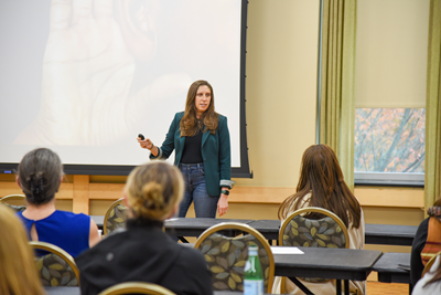 women teach class